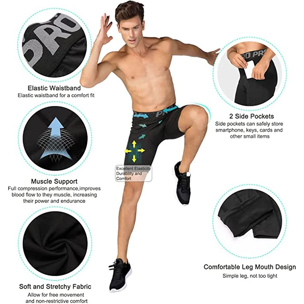 Mens Gym Shorts with Pockets W - Compression Shorts Athletes recensie en prijs