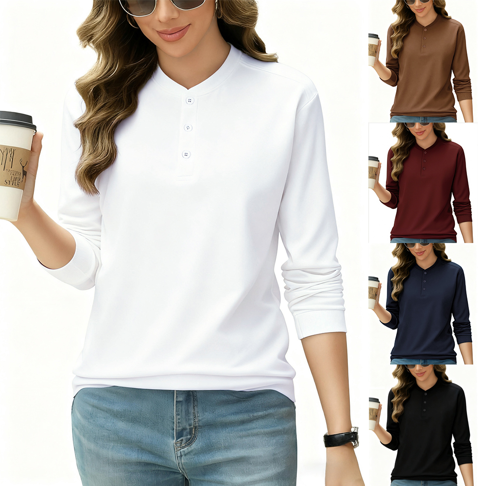 2026 NEW Solid Cotton Henley S - Undershirt Crew Neck recensie en prijs