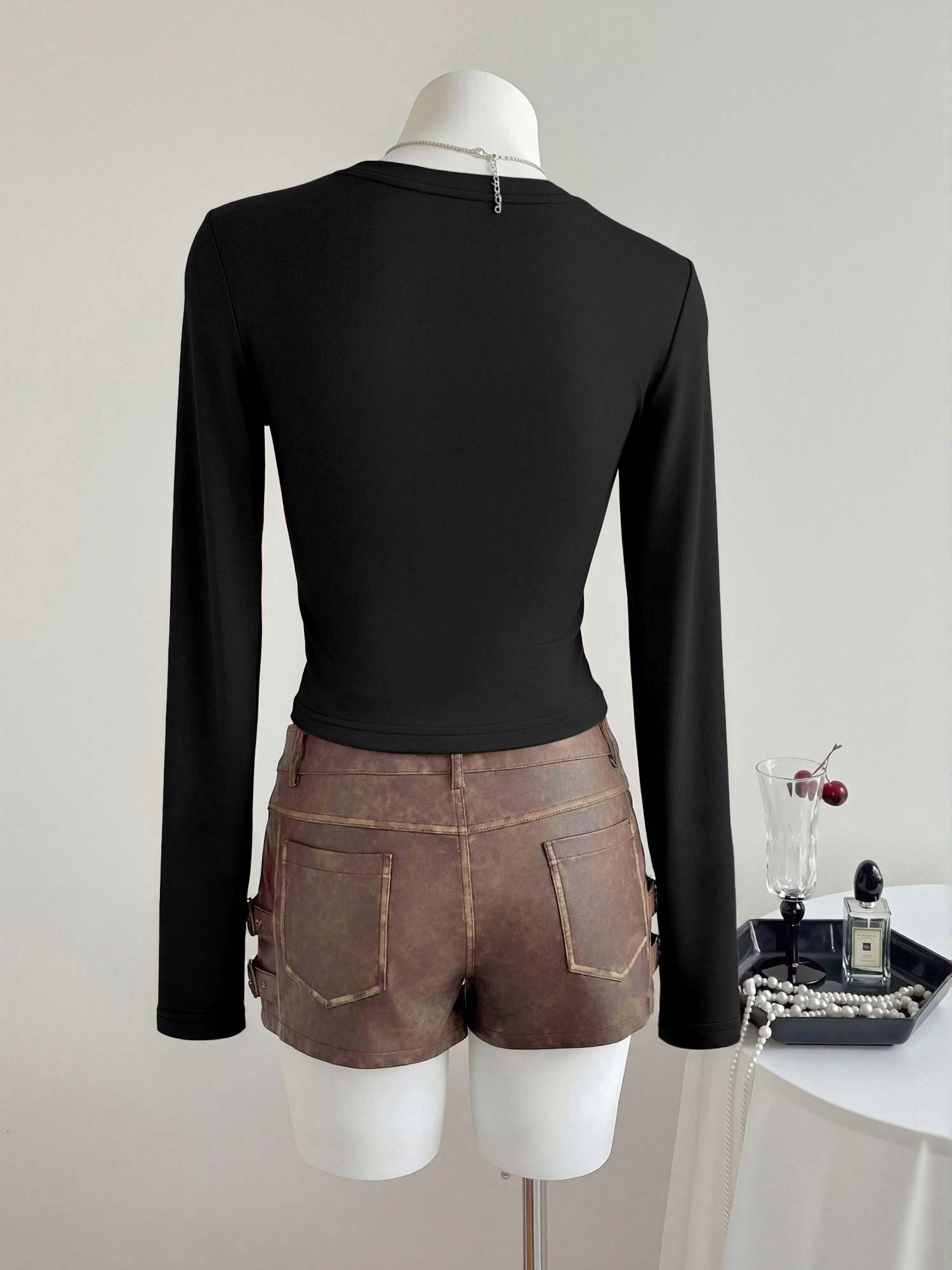 Y2K Cropped Long Sleeve T-Shir - Undershirt Crew Neck recensie en prijs