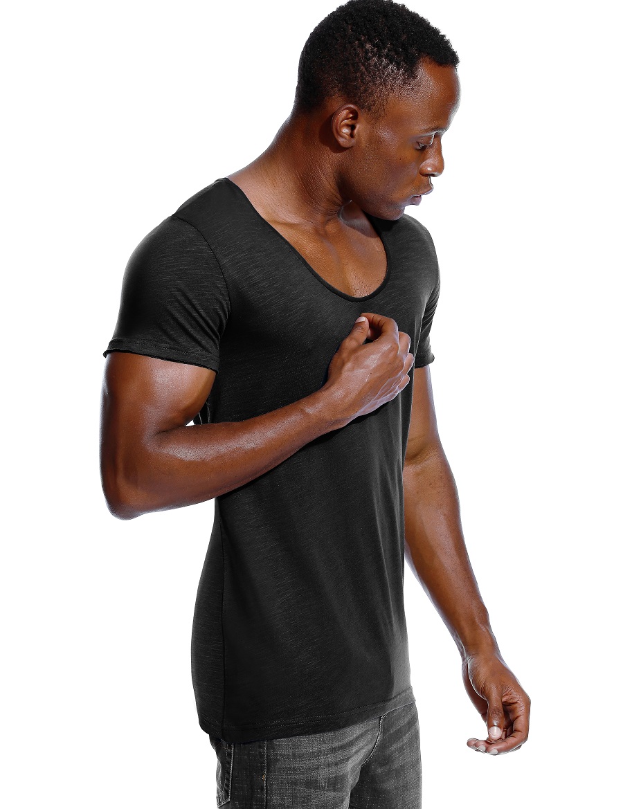 Scoop Neck T Shirt for Men Low - Undershirt Crew Neck recensie en prijs