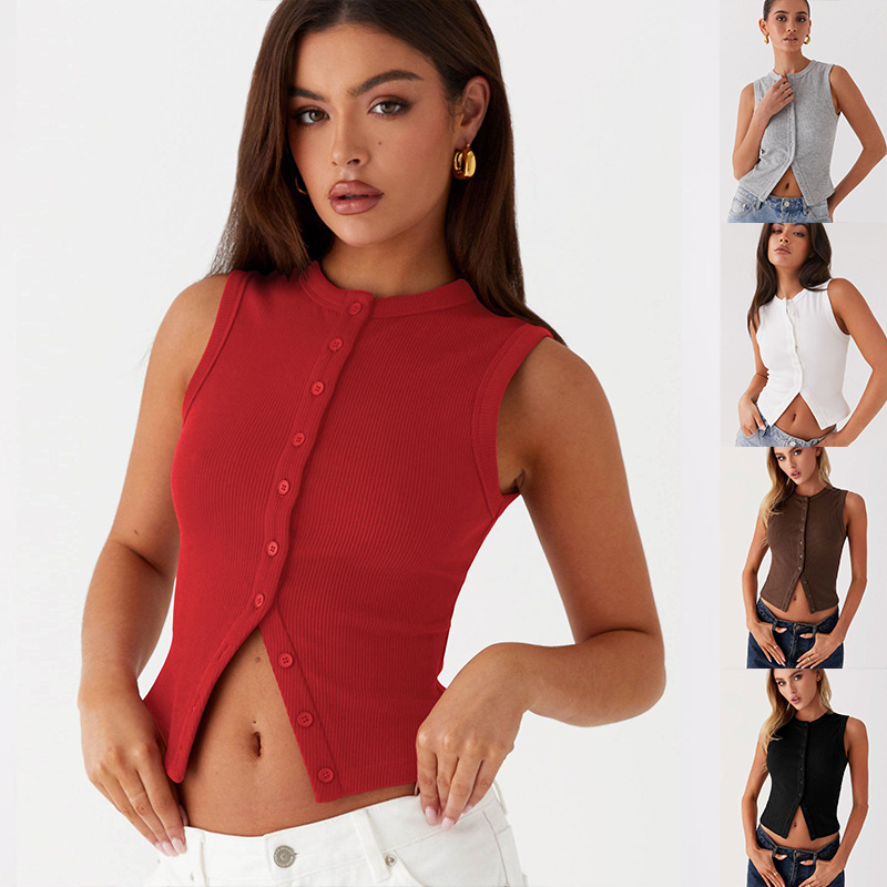 Ribbed Tank Button Crop Top Y2 - Tank Top Ribbed recensie en prijs
