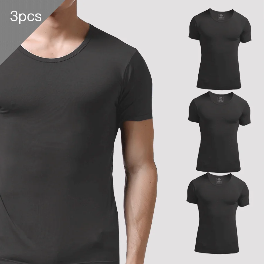 3PCS Men's Summer Short Sleeve - Undershirt Crew Neck recensie en prijs