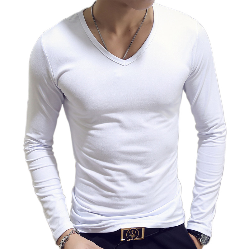 V Neck Mens T Shirts Plain Lon - Undershirt Crew Neck recensie en prijs