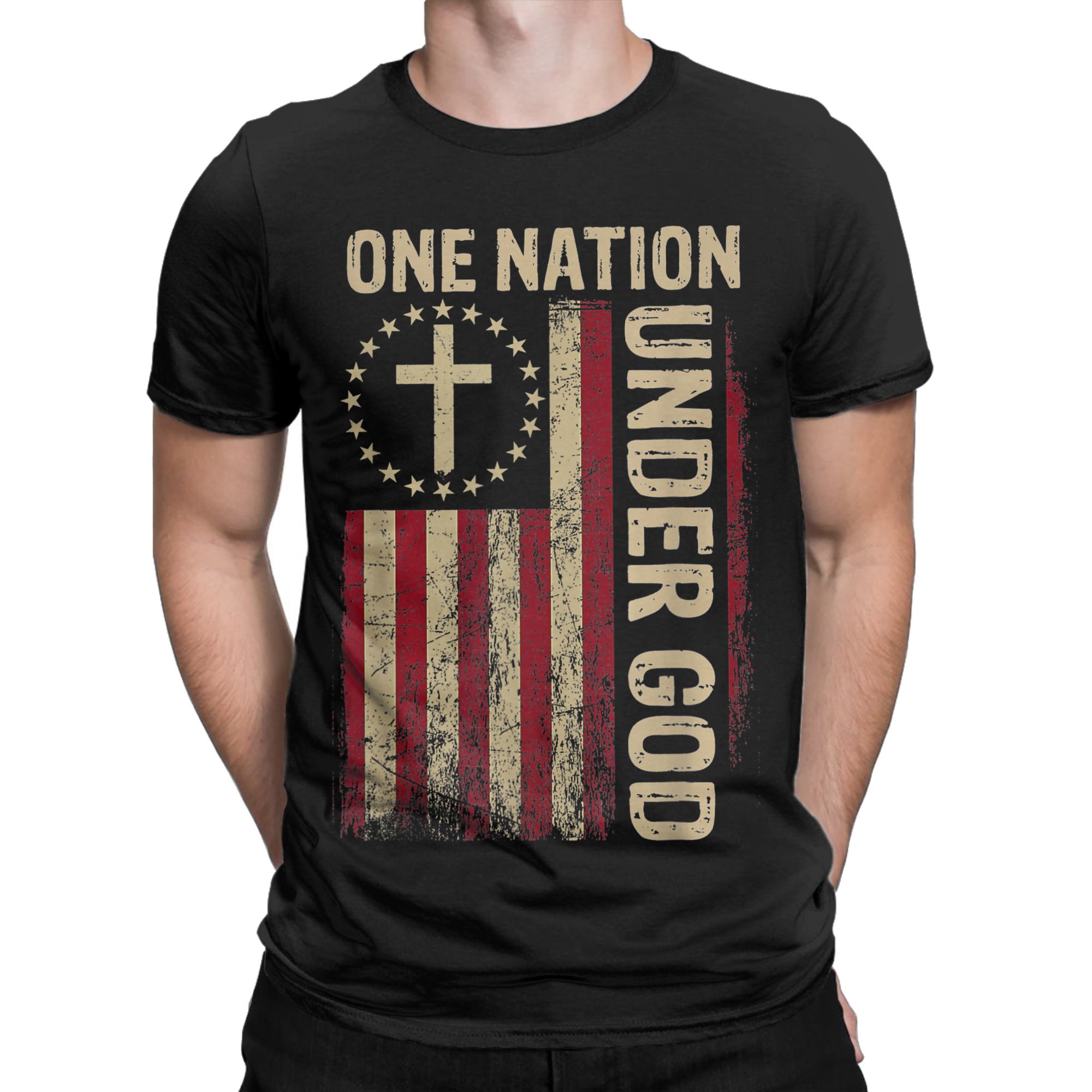 One Nation Under God Flag 4th  - Undershirt Crew Neck recensie en prijs