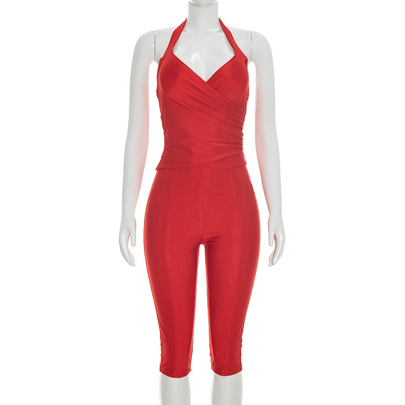 Women Slim 2 Piece Set Solid W - Suspender Tank Top recensie en prijs