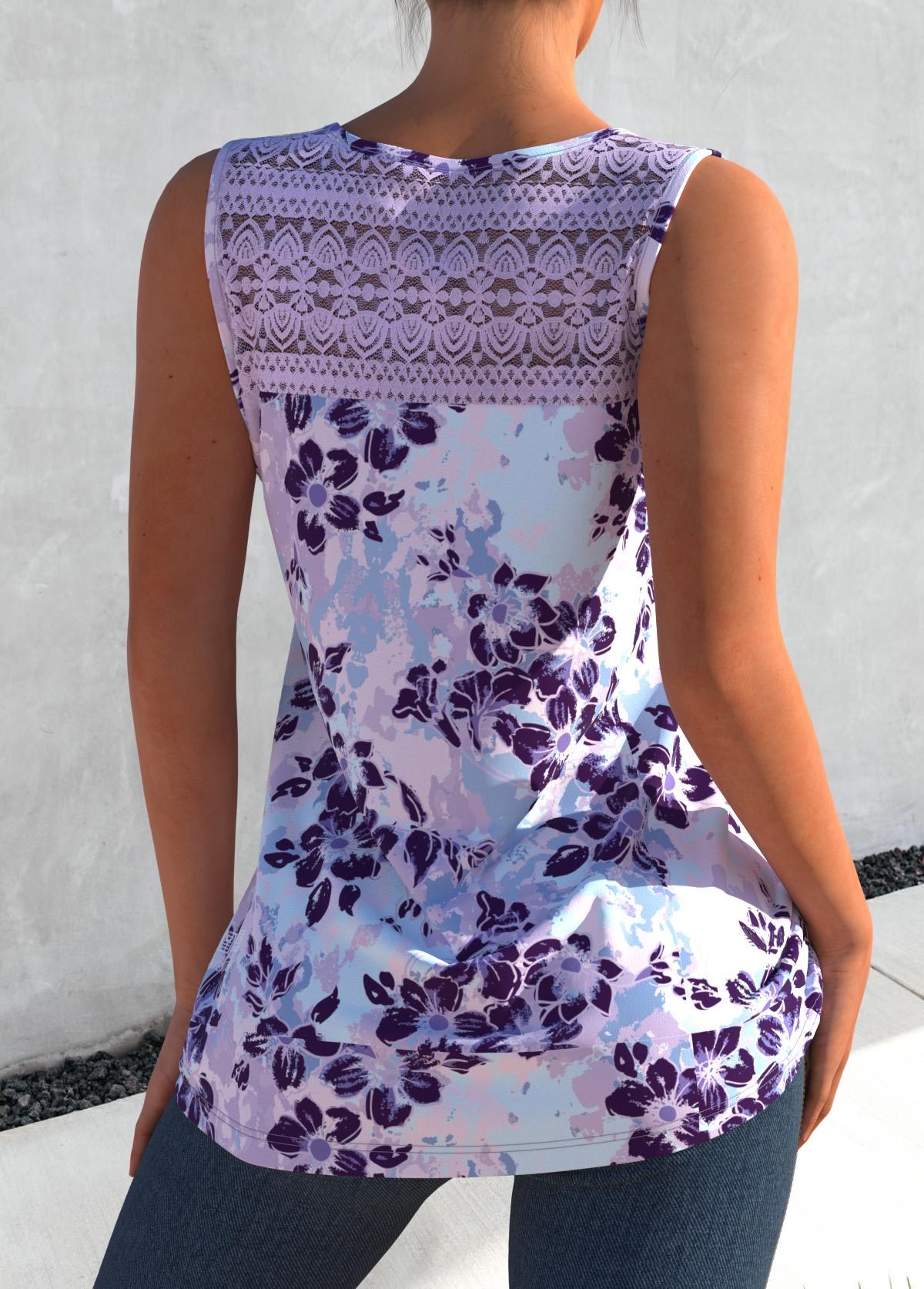 Plus Size Cross Strap Floral P - Suspender Tank Top recensie en prijs