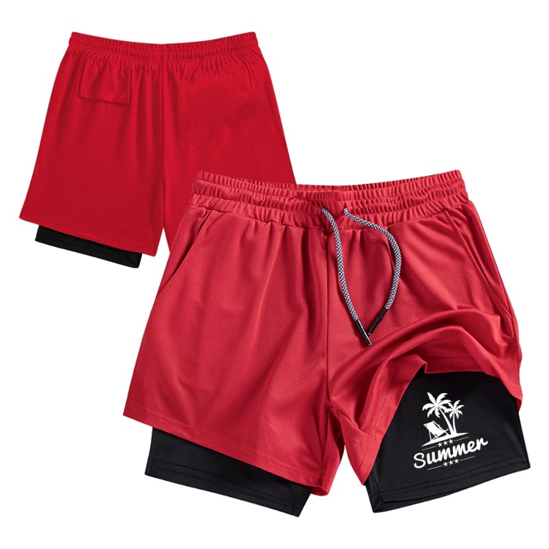 Summer Men's Double Layer Runn - Compression Shorts Athletes recensie en prijs