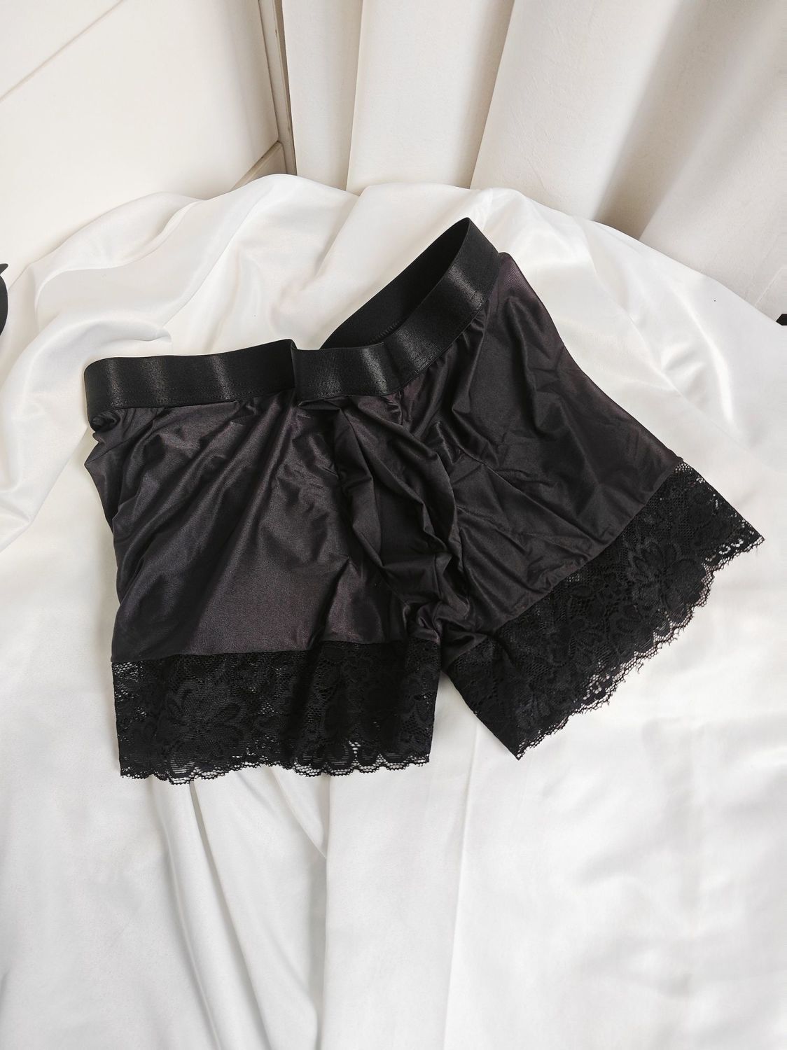Sexy Man's Glossy Lace Hem Sho - Pouch Boxer Pouch recensie en prijs